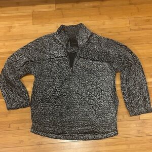Elodie Charcoal Textured Zip Pullover